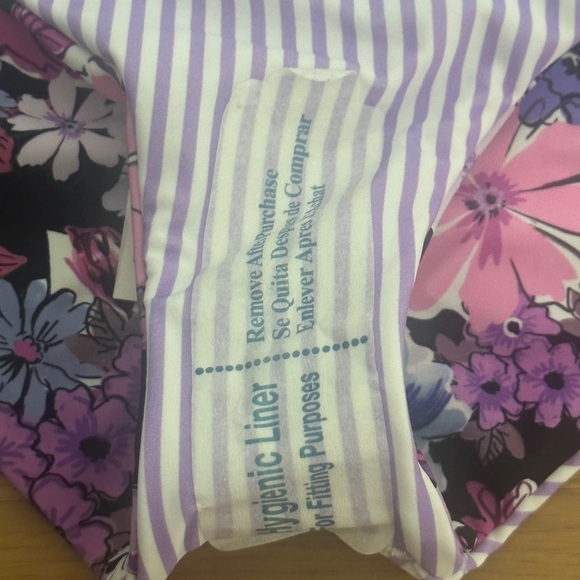 Cyn&Luca Boutique Purple Stripes/Floral Medium Coverage Bikini Swim Bottoms NWT - Picture 9 of 9